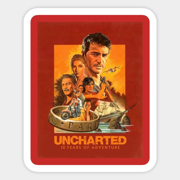 Uncharted 10 Years Of Adventure Sticker by HamiltonSenju